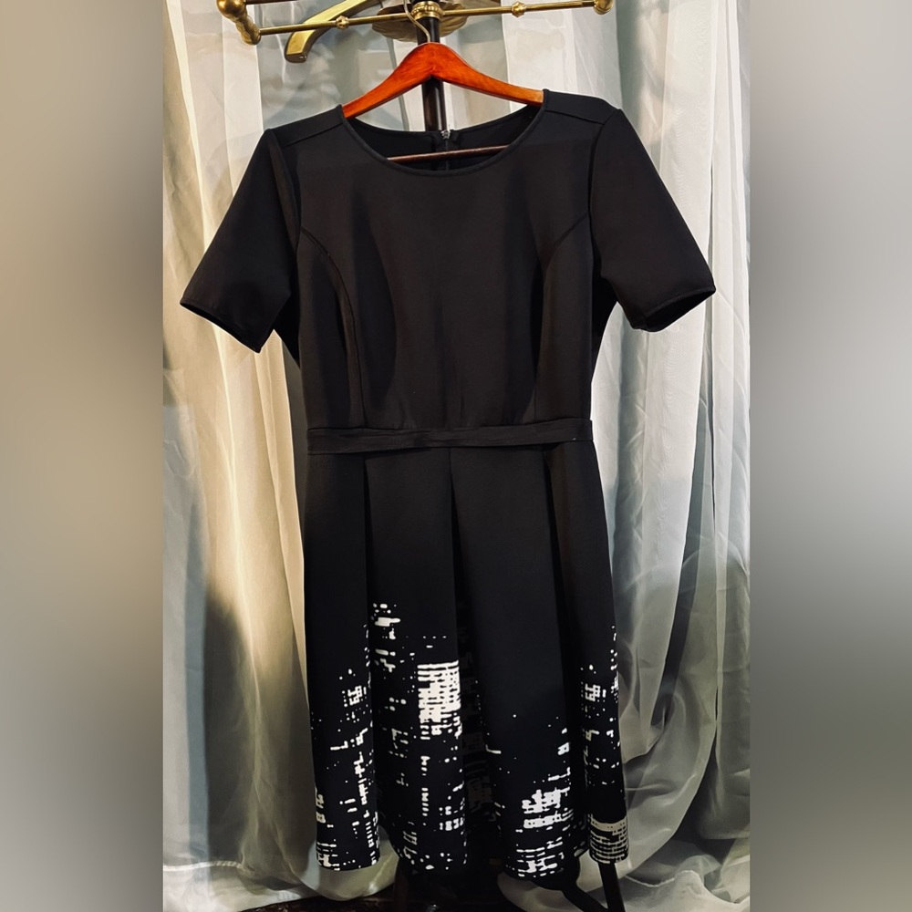 Dress with City Skyline Print